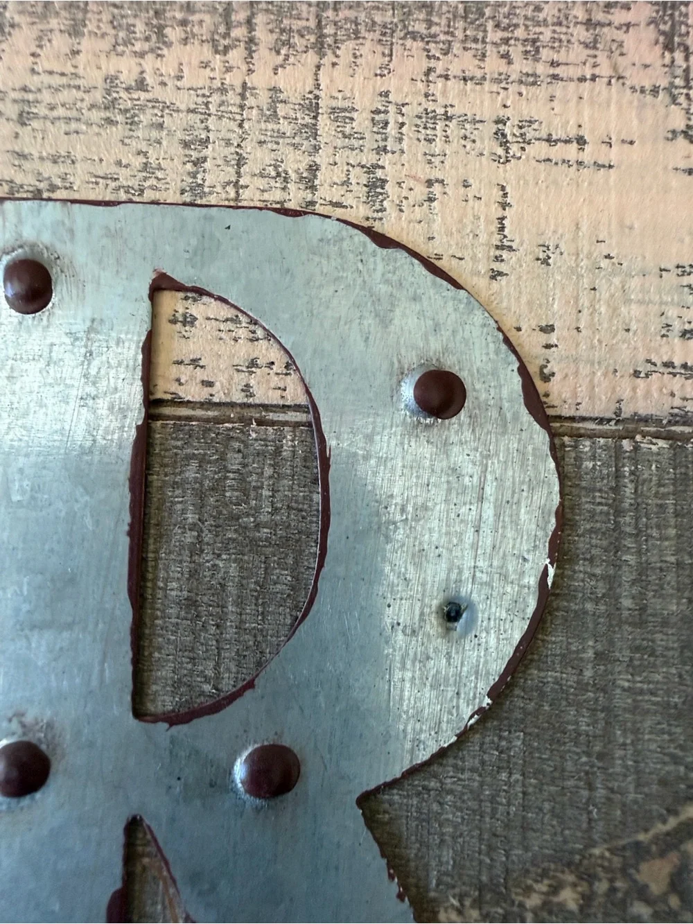 Rustic 'EASTER' Wall Sign in Distressed tan, silver , brown red and brown